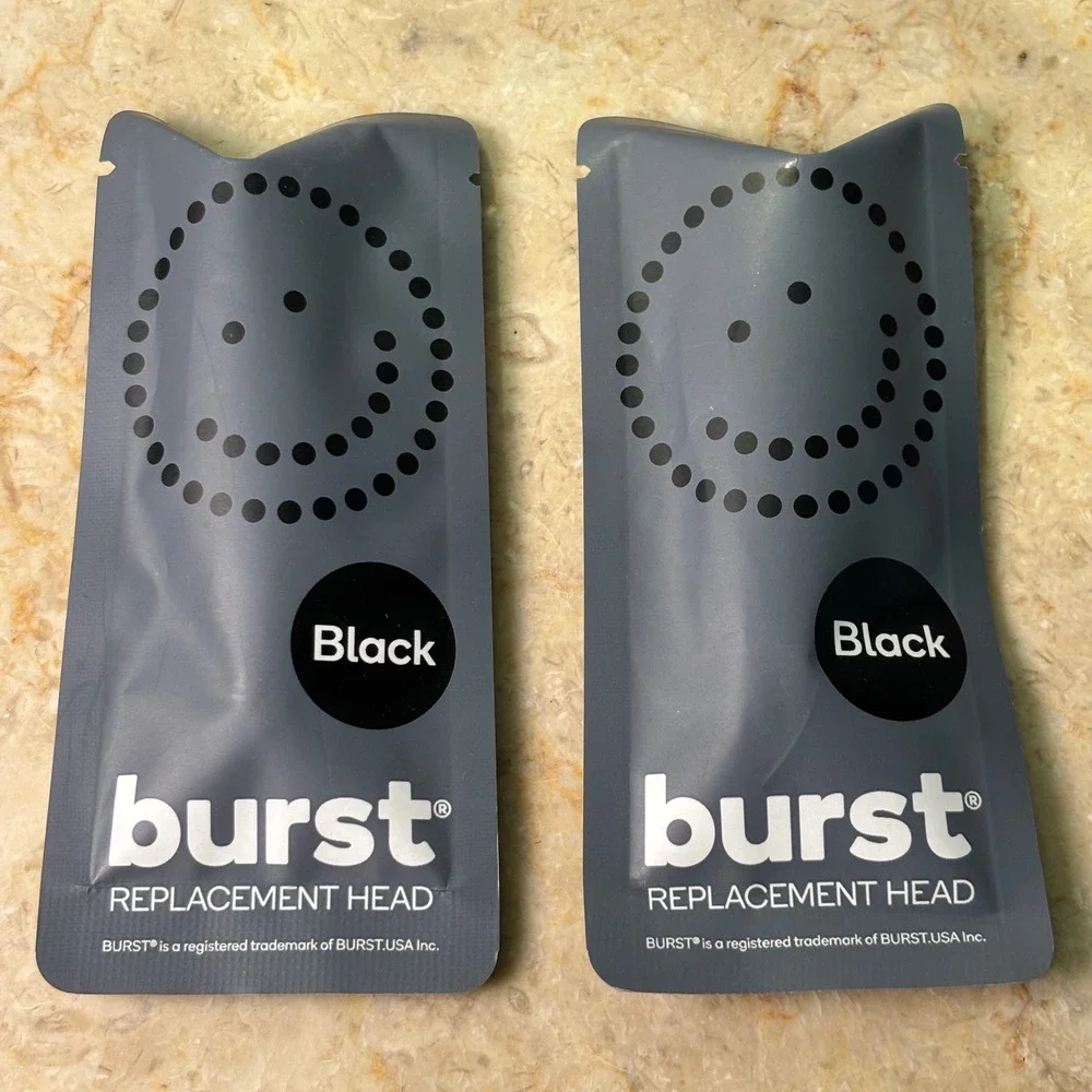 Burst Toothbrush Replacement Heads 2 Pack Black Charcoal Sonic Refills